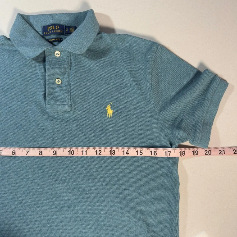 Polo Ralph Lauren Polo Shirt Kids Small Blue Excellent Custom Slim Fit Cotton